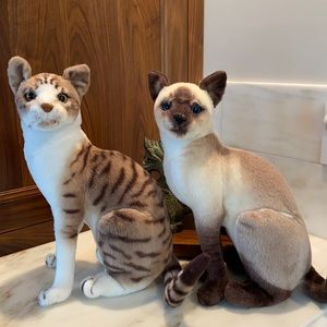 Plush Cat Pair Lifesize